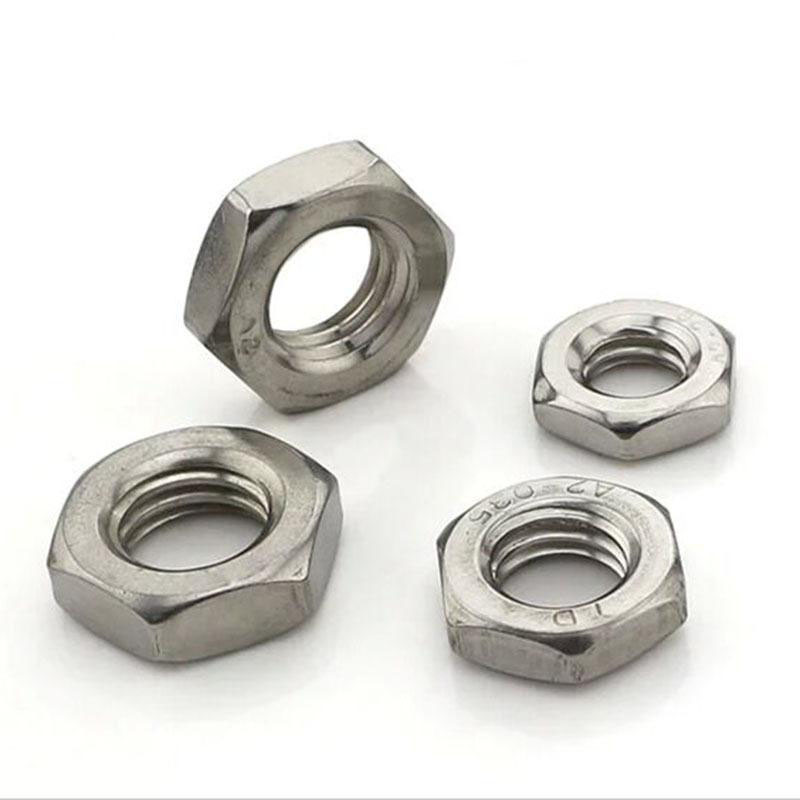 廠家直銷(xiāo)304不銹鋼GB6172六角薄螺母扁螺帽薄螺帽M5~M30